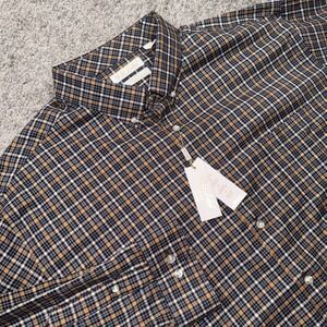Roundtree & Yorke Gold Label Button Shirt Mens 3XB Non-Iron Plaid Blue Tan NEW